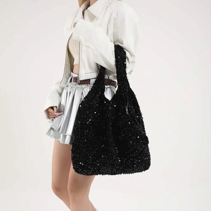 Bolso Tote para Mujer, Bolso de Hombro con Lentejuelas, Bolso Hobo Moderno, Bolso para Llevar Bajo el Brazo, para el Trabajo, Viajes y Compras
