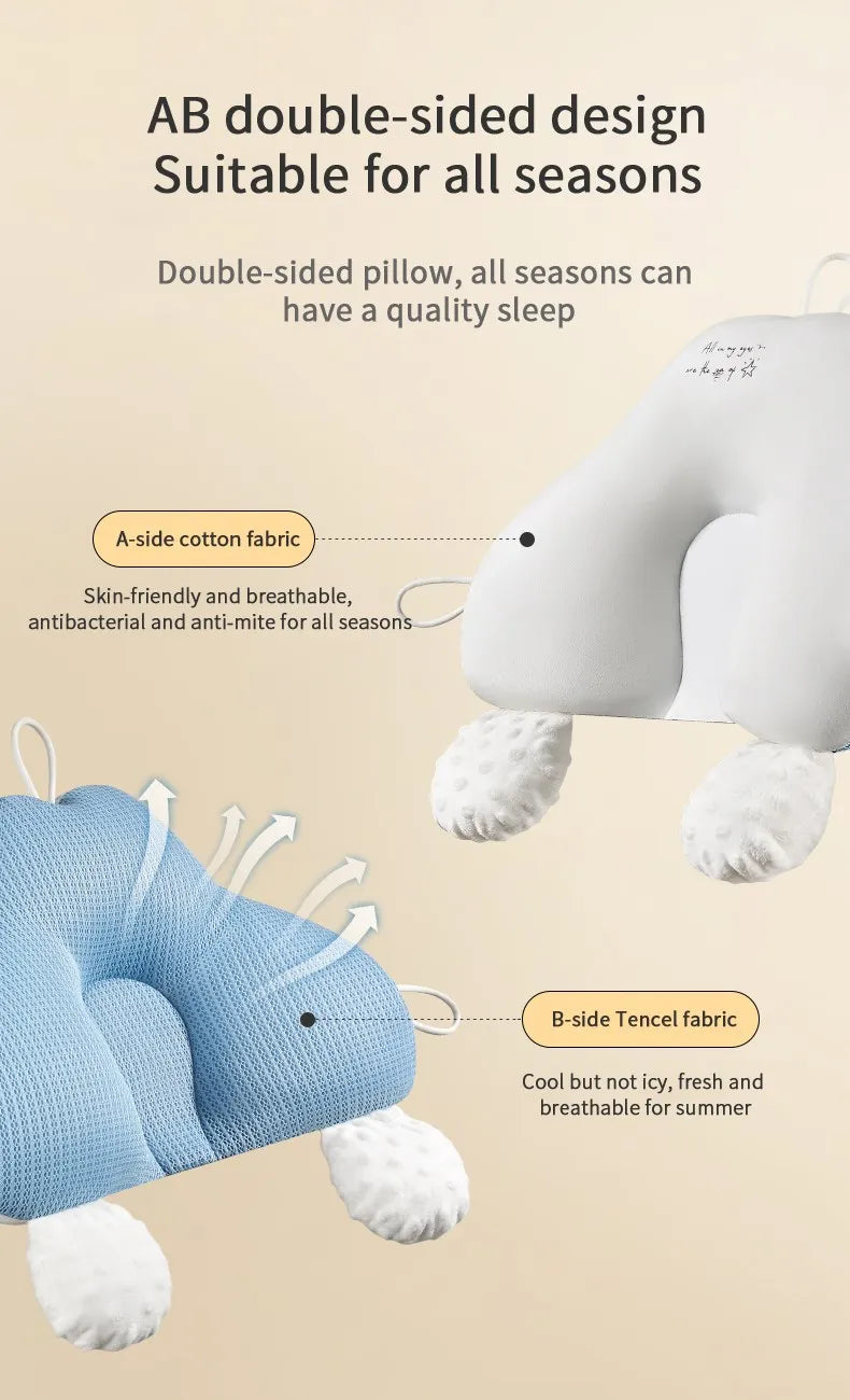 Almohada de bebé de Color sólido, cama para recién nacido, almohada relajante, almohada multifuncional para dormir lateral rebotable, transpirable y cómoda