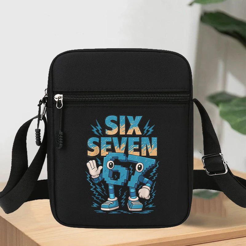 67 seis siete bolsos de hombro robalo un Brainrot personaje de dibujos animados impreso bolsos cruzados niños bolso bolsa de almacenamiento regalos de navidad