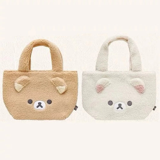 Nuevos Bolsos de Peluche de Osito Rilakkuma Korilakkuma de Dibujos Animados Kawaii para Niños, Bolsas de Almuerzo para Mujer, Bolsa de Almacenamiento