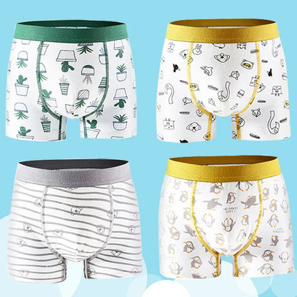 Conjuntos de calzoncillos tipo bóxer para niños, ropa interior de algodón para niños, calzoncillos para bebés, bragas suaves con estampado de dinosaurio de dibujos animados para adolescentes, 4/8 Uds.
