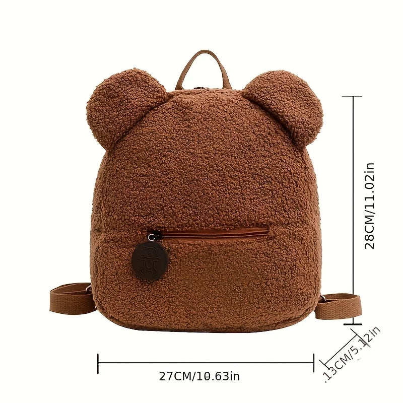 Mochila Mini con Orejas de Oso, Personalizable con Nombre Bordado, de Pana y Felpa, para Niñas, Mujeres, Niños Pequeños, Regalo para Guardería