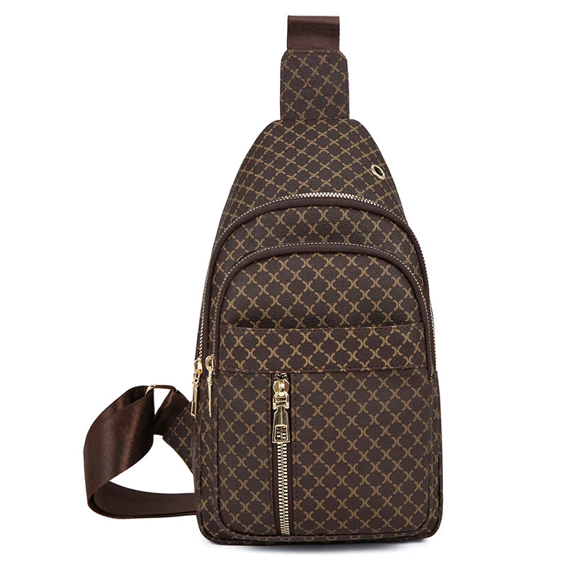Bolso de pecho de cuero PU ligero con múltiples bolsillos para hombre, bolso cruzado informal Unisex, adecuado para desplazamientos diarios, bolso de hombro