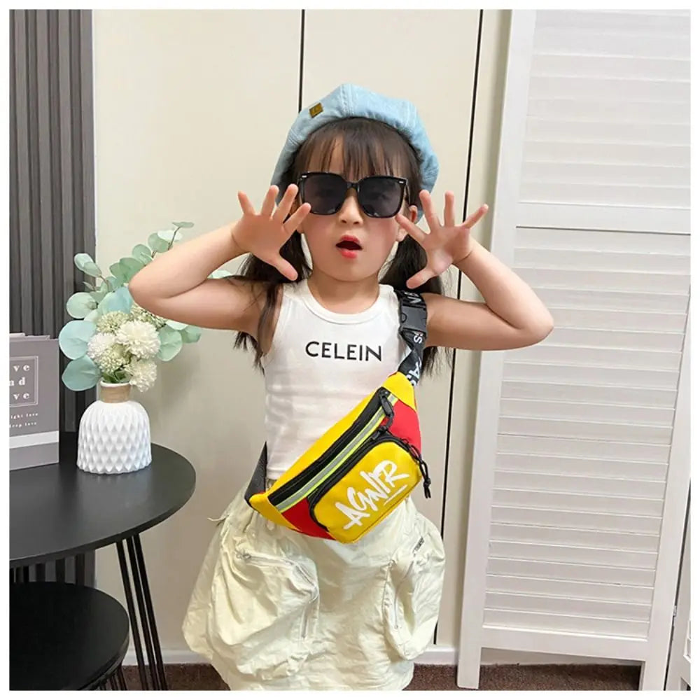 Mini riñonera Oxford con letras bonitas para niños y niñas, paquete divertido de plátano, bolso de hombro cruzado, bolsos con cinturón de pecho, nuevo