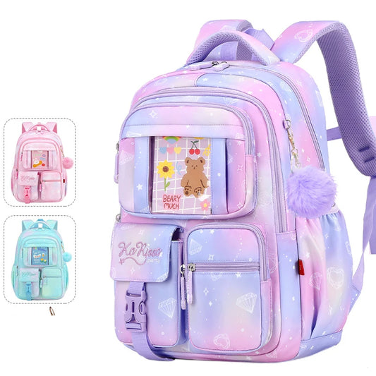 Mochilas escolares para niños, mochilas ortopédicas de princesa rosa para niñas, mochilas impermeables para estudiantes de escuela primaria, mochilas para niños
