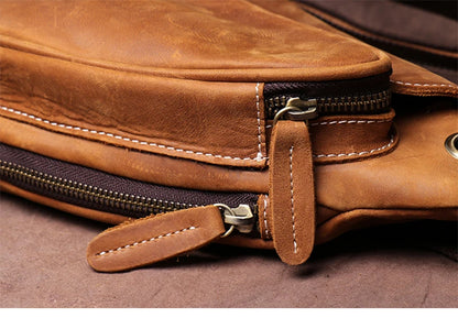 Guro-bolso de pecho de viaje de cuero genuino de alta calidad para hombre, satchel de lujo, cruzado de tendencia Vintage, bolsos de tirantes para deportes al aire libre de fin de semana