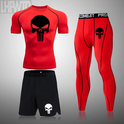 Camiseta deportiva de compresión para hombre, camiseta de entrenamiento físico de secado rápido MMA, ropa deportiva masculina para correr y correr