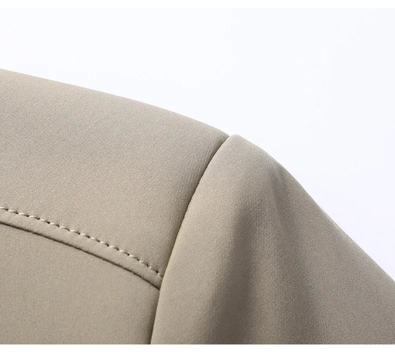 Chaquetas de alta calidad para hombre, chaqueta informal inteligente con cuello de béisbol, abrigo ajustado, prendas de vestir exteriores de Color sólido, primavera y otoño