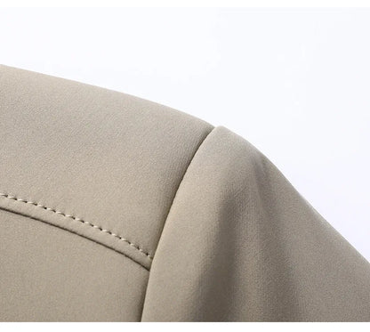 Chaquetas de alta calidad para hombre, chaqueta informal inteligente con cuello de béisbol, abrigo ajustado, prendas de vestir exteriores de Color sólido, primavera y otoño