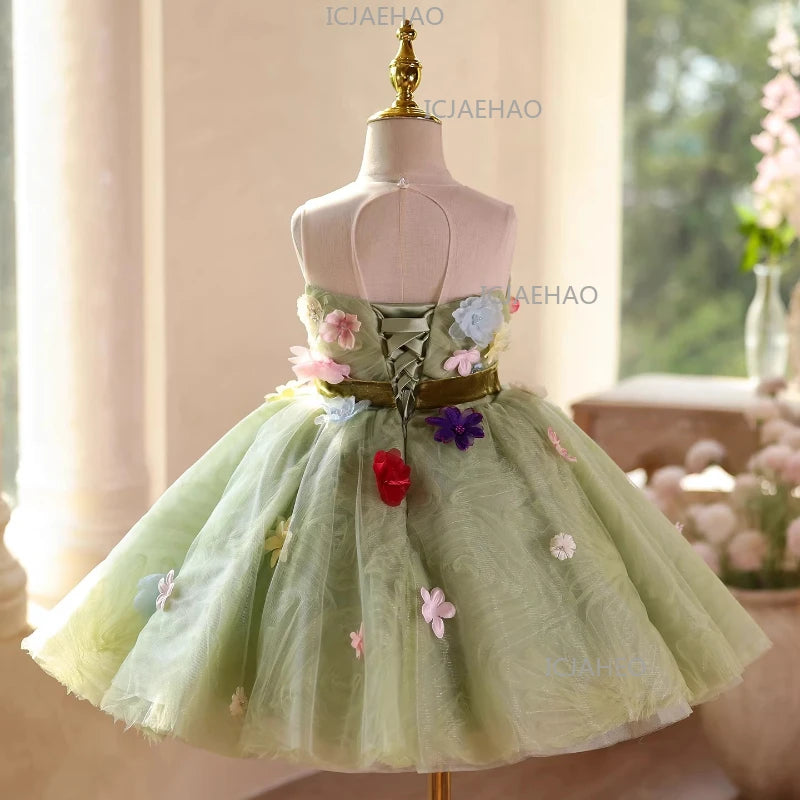 Vestido de Princesa para Niñas, Disfraz para Cumpleaños, Actuaciones de Piano, Presentaciones, Fiestas y Celebraciones