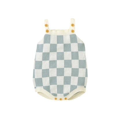 Body infantil, ropa de 0 a 18m con patrón a cuadros para recién nacidos, niños y niñas, mono informal sin mangas, mono, trajes para niños pequeños de una pieza