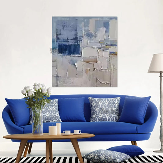 Sin marco, diseño simple acrílico grueso, decoración de cuadros de pared, lienzo moderno, pintura al óleo abstracta hecha a mano, arte personalizado