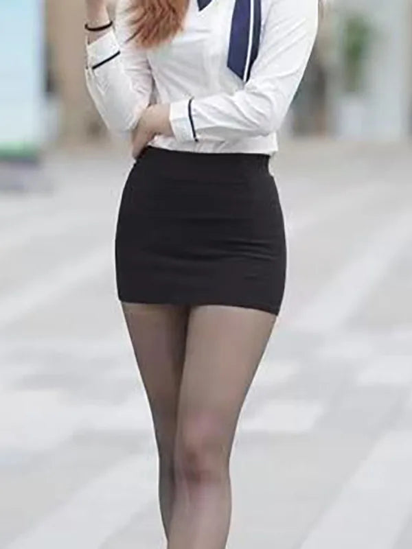 Falda corta de cintura alta estilo coreano para mujer, minifalda elástica adelgazante a la moda que cubre la cadera, adecuada...