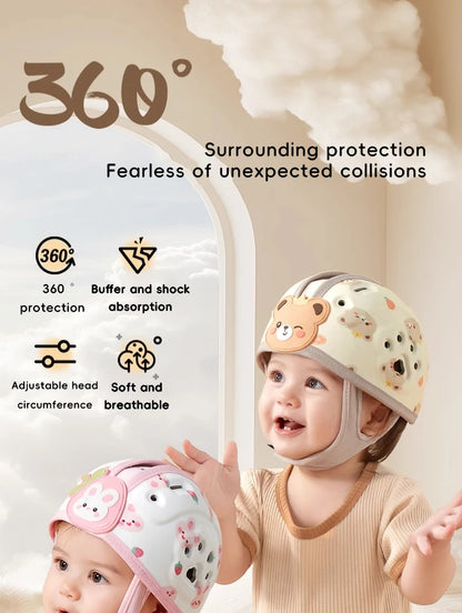 AIBEDILA protección de 360 grados casco anticaída para bebé Protector de cabeza ajustable para niños pequeños sombreros de protección de seguridad suaves aprender a caminar