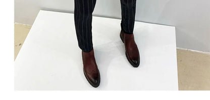 Pantalones de traje a rayas para hombre, pantalón de vestir Social para oficina de negocios, informal, ajustado, para boda, 2022