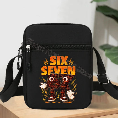 67 seis siete bolsos de hombro robalo un Brainrot personaje de dibujos animados impreso bolsos cruzados niños bolso bolsa de almacenamiento regalos de navidad