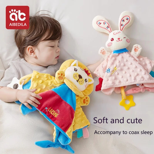 Manta de edredón de muselina de algodón para bebé, muñecos suaves para dormir para recién nacidos, juguete para dormir a la moda para niños, Baberos de toalla de terciopelo para calmar calmar