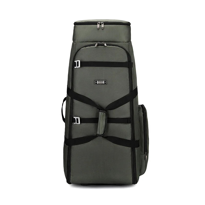 Bolsa de viaje plegable con ruedas para senderismo, Golf, aviación, bolsas de lona para acampar al aire libre, equipaje de coche, bolso móvil, mochila de entrenamiento grande