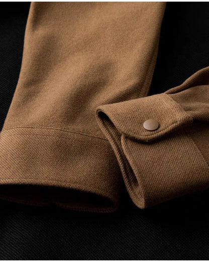Suéter de punto de alta calidad para hombre, camisa de lana gruesa con cuello empalmado, suéteres con cuello en V, suéter de punto de dos piezas para Otoño e Invierno