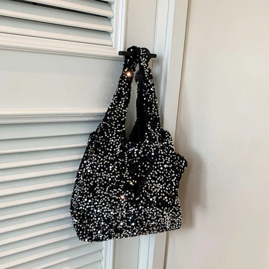 Bolso Tote para Mujer, Bolso de Hombro con Lentejuelas, Bolso Hobo Moderno, Bolso para Llevar Bajo el Brazo, para el Trabajo, Viajes y Compras