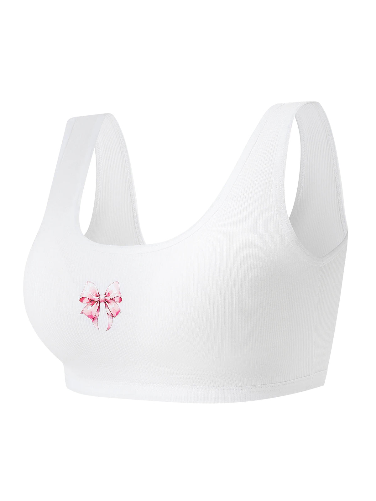 3 piezas de sujetador para niñas, ropa interior para niñas, copa fija no extraíble, cómoda correa ancha para el hombro