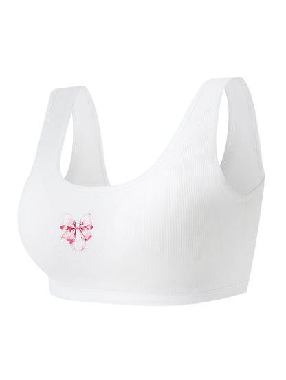 3 piezas de sujetador para niñas, ropa interior para niñas, copa fija no extraíble, cómoda correa ancha para el hombro