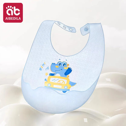 Babero de Silicona AIBEDILA, Impermeable, Ajustable, de Grado Alimenticio, con Diseño de Dibujos Animados, Paño de Regurgitación para Bebés, Niños y Niñas