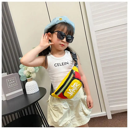 Mini riñonera Oxford con letras bonitas para niños y niñas, paquete divertido de plátano, bolso de hombro cruzado, bolsos con cinturón de pecho, nuevo