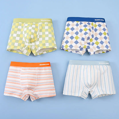 1/2/4/6 Uds. Calzoncillos Boxer para niños, ropa interior de algodón para niños, calzoncillos transpirables para bebés, bragas con estampado de dibujos animados para adolescentes, novedad de 2025