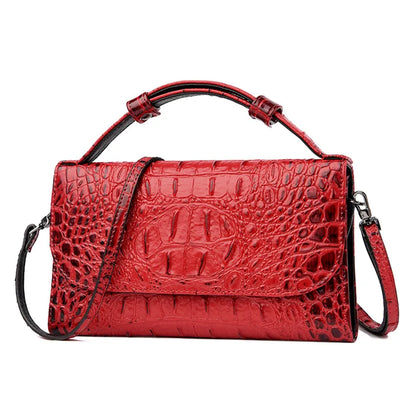Bolso cruzado de diseñador de lujo para mujer, bandolera con patrón de cocodrilo, de cuero de alta calidad, cuadrado