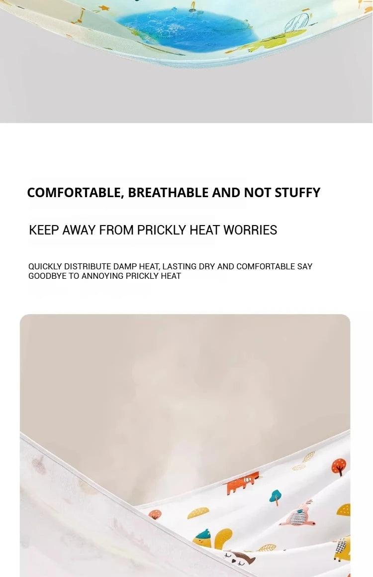Colchón lavable impermeable, estera de orina para bebés y niños pequeños, Protector de cama de dibujos animados, ropa de cama para pañales, almohadillas para orina, tela transpirable