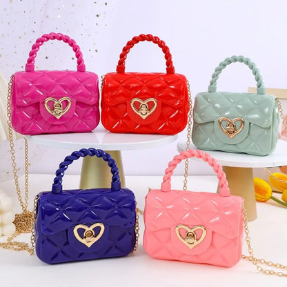 Mini bolsos de hombro de PU, carteras con forma de corazón, bolsos para mujer y Niña
