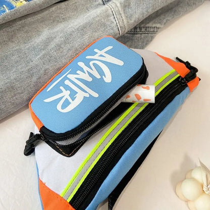 Mini riñonera Oxford con letras bonitas para niños y niñas, paquete divertido de plátano, bolso de hombro cruzado, bolsos con cinturón de pecho, nuevo