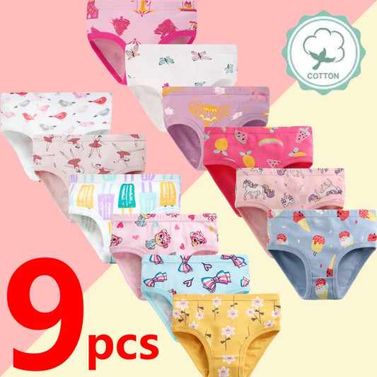 1/3/6/9 unids/pack de bragas para niñas, ropa interior de algodón suave y bonita con estampado de unicornio de dibujos animados para niñas, ropa interior Boxer transpirable