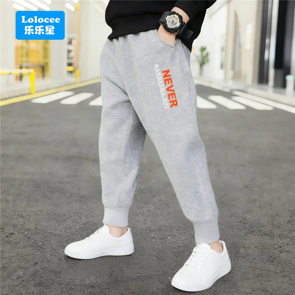 Pantalones Deportivos de Algodón para Niños, con Estampado de Letras de Nueva York Brooklyn, Puños Elásticos, Holgados, para la Escuela, Uso Diario, Color Negro y Gris
