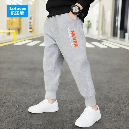 Pantalones Deportivos de Algodón para Niños, con Estampado de Letras de Nueva York Brooklyn, Puños Elásticos, Holgados, para la Escuela, Uso Diario, Color Negro y Gris