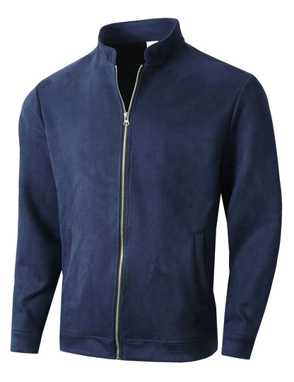 Autumn Winter Slim Fit Stand Collar Jackets Men Business Casual Zipper Solid Outwear Male Fashion Office Jacket Coat Cardigan