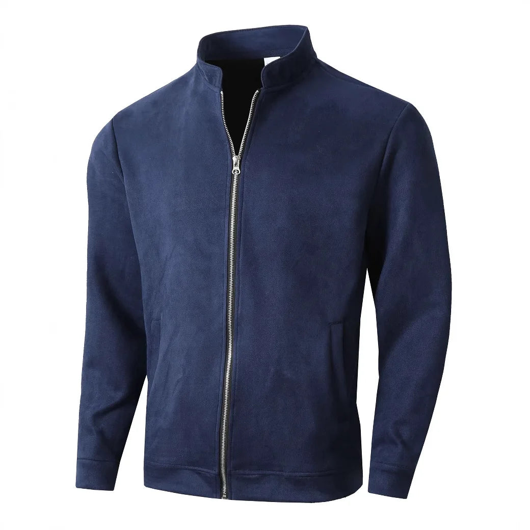 Autumn Winter Slim Fit Stand Collar Jackets Men Business Casual Zipper Solid Outwear Male Fashion Office Jacket Coat Cardigan