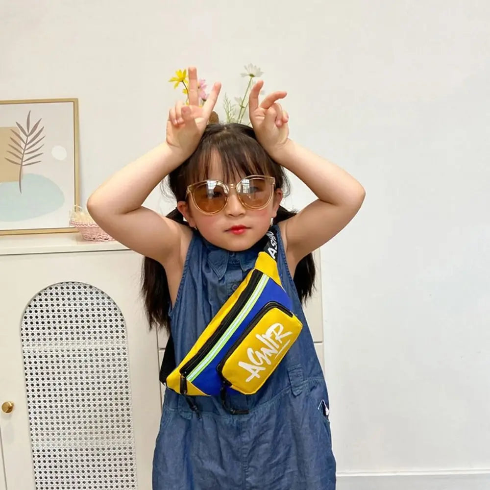 Mini riñonera Oxford con letras bonitas para niños y niñas, paquete divertido de plátano, bolso de hombro cruzado, bolsos con cinturón de pecho, nuevo