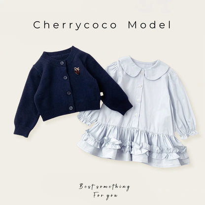 Conjunto de Vestido para Niña, Primavera y Otoño 2026, Nuevo Suéter de Punto con Volantes, Vestido de Dos Piezas