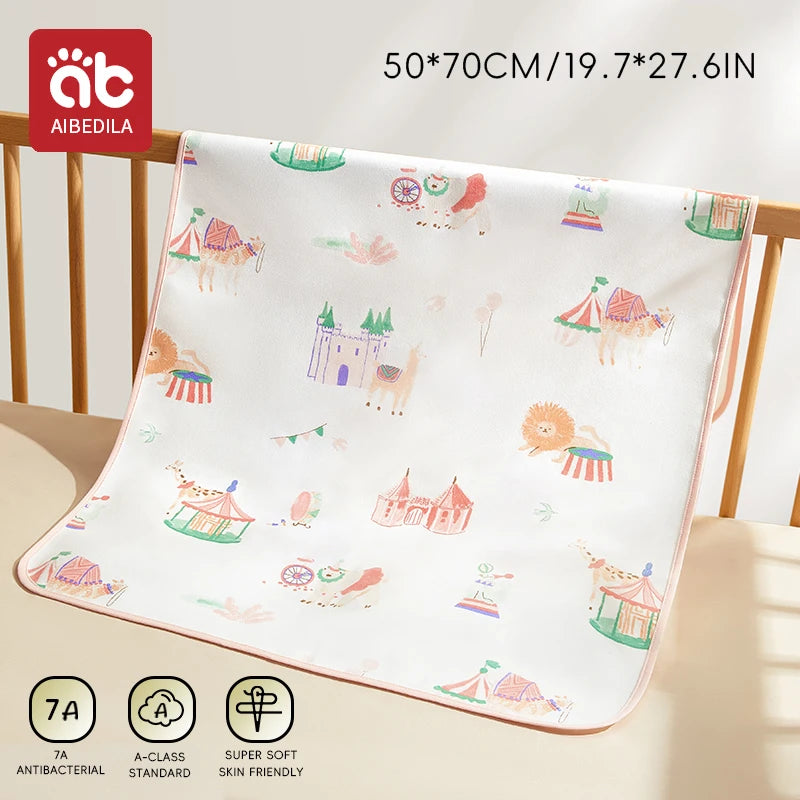Colchón lavable impermeable, estera de orina para bebés y niños pequeños, Protector de cama de dibujos animados, ropa de cama para pañales, almohadillas para orina, tela transpirable