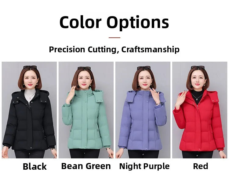 Chaqueta de algodón con forro polar grueso para mujer ENYW, abrigo informal holgado de invierno, ropa cálida para mamá, manga...
