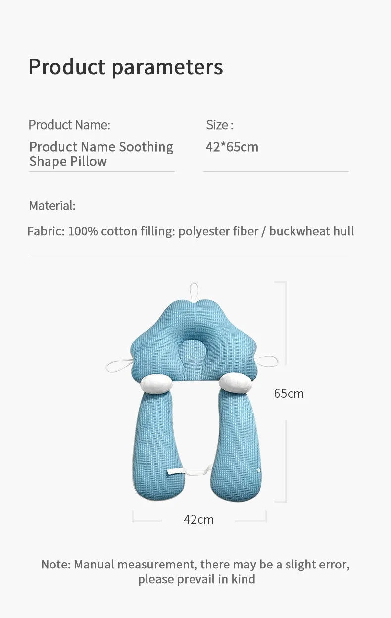 Almohada de bebé de Color sólido, cama para recién nacido, almohada relajante, almohada multifuncional para dormir lateral rebotable, transpirable y cómoda