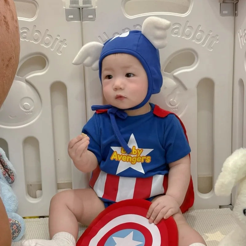 Ropa de bebé de Corea del Sur, novedad de verano, pelele INS para bebé niño, traje infantil, disfraz de fiesta para fotos de 100 días, 100% algodón