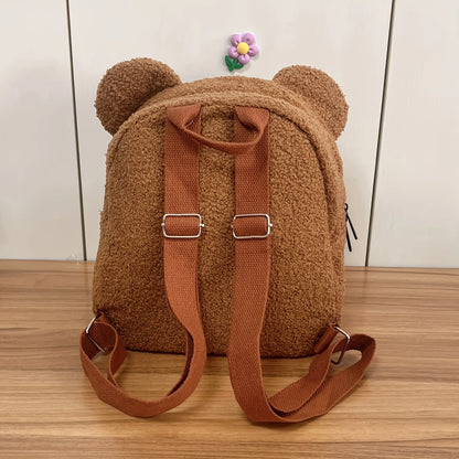 Mochila Mini con Orejas de Oso, Personalizable con Nombre Bordado, de Pana y Felpa, para Niñas, Mujeres, Niños Pequeños, Regalo para Guardería