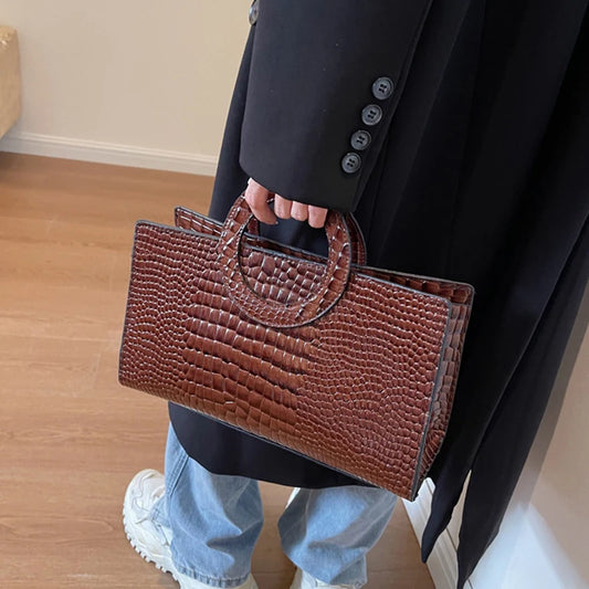 Bolso de hombro a la moda para mujer, bandolera de cuero PU con cremallera, bolso Vintage de gran capacidad