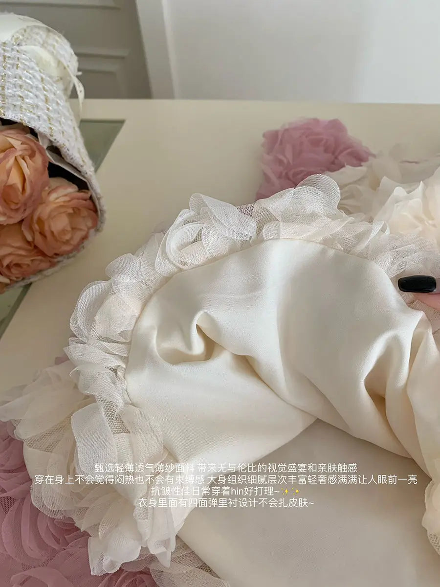 Chaleco sin mangas de estilo coreano con rosas para mujer, chaleco informal liso y dulce para vacaciones, Tops elegantes con cuello redondo a la moda para verano, novedad