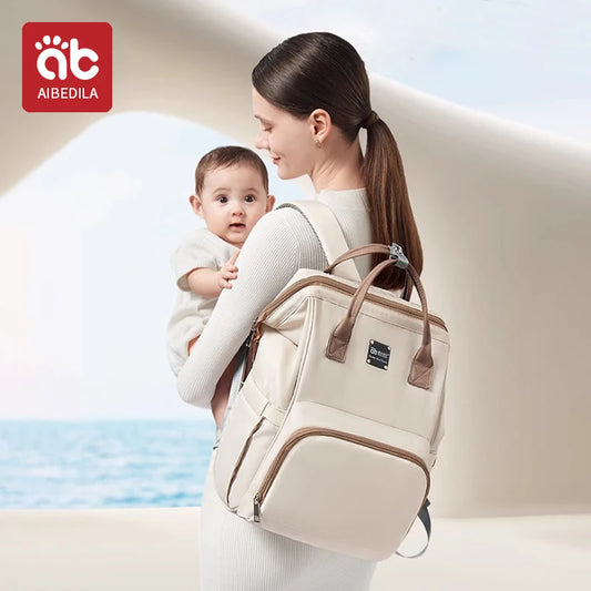 Bolsa de mamá, bolsa de pañales grande multifuncional ligera, mochila para mamá con carga USB, bolsa para pañales para embarazadas