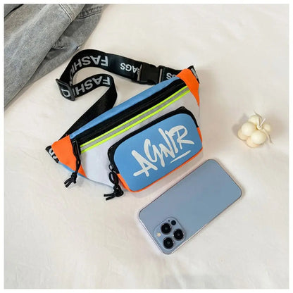 Mini riñonera Oxford con letras bonitas para niños y niñas, paquete divertido de plátano, bolso de hombro cruzado, bolsos con cinturón de pecho, nuevo