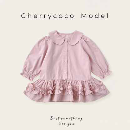 Conjunto de Vestido para Niña, Primavera y Otoño 2026, Nuevo Suéter de Punto con Volantes, Vestido de Dos Piezas